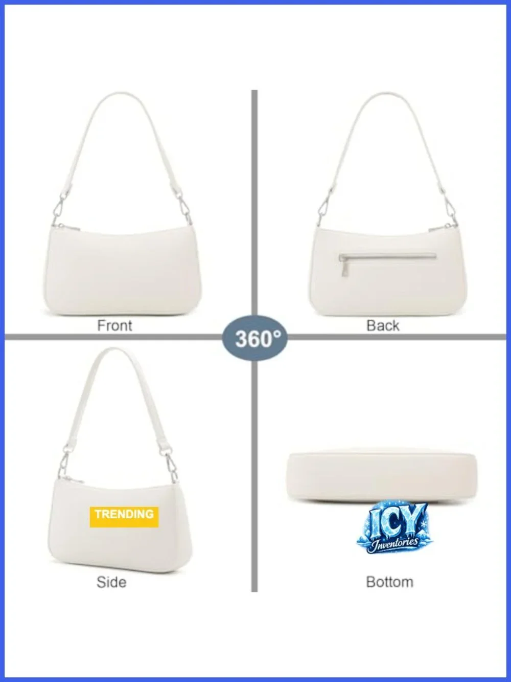 Small Faux Leather Shoulder Bag with 2 Removable Straps Crossbody Purse Handbag